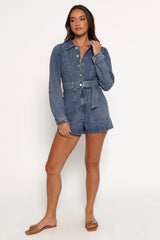 Brady Denim Romper - Blue