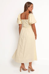 Clo Puff Sleeve Dress - Yellow