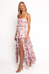 Lillee Tiered Maxi Dress - Pink Bloom