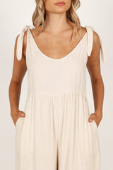 Ayla Linen Jumpsuit - Oatmeal