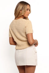 Maya Cable Knit Top - Cream