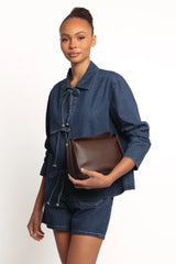 Avon Bow Front Denim Shacket - Denim