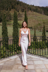 Milla Maxi Lace Dress - Pale Pink