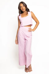 Devlin Cotton Pant - Pink Gingham