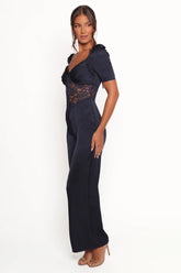 Milana Lace Inset Jumpsuit - Navy