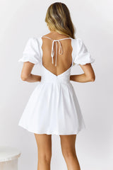 Seashore Soiree Short Sleeve Mini Dress White