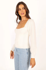 Madalyn Knit Sweater - White