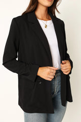 Ailani Button Front Blazer - Black