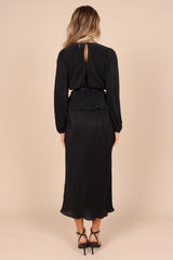 Minelli Pleat Midi Skirt - Black