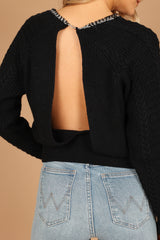 Liv Chain Detail Knit Sweater - Black