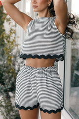 Caty Short Set - White Black