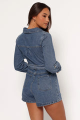 Brady Denim Romper - Blue