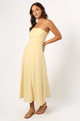 Kenna Strapless Maxi Dress - Butter Yellow