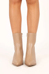 Naida Block Heel Ankle Boot - Dark Clay