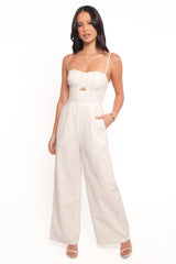 Metra Scalloped Jumpsuit - White
