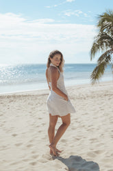 Betsy Halterneck Mini Dress - White