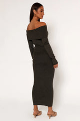 Archie Off The Shoulder Midi Dress - Olive