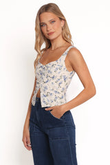 Jia Top - Ivory Floral