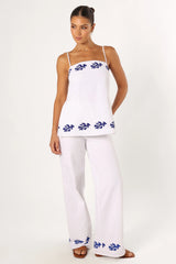 Amalia Pant - White Blue
