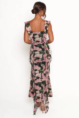 Chiara Maxi Dress - Black Floral
