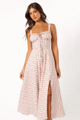 Elodie Midi Dress - Pink Floral