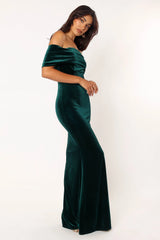 Adair Off Shoulder Maxi Dress - Emerald Green
