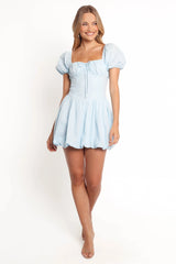 Leane Mini Dress - Soft Blue