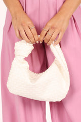 Alma Woven Shoulder Bag - White