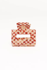 Capri Hair Clip - Tan Check
