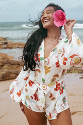 Jillia Long Sleeve Playsuit - Alfresco