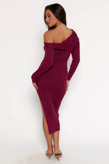 Cammie Long Sleeve Midi Dress - Fuchsia
