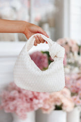 Alma Woven Shoulder Bag - White