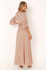 Margot Wrap Maxi Dress - Orange Print