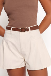 Ecita Pleated Shorts - Ecru