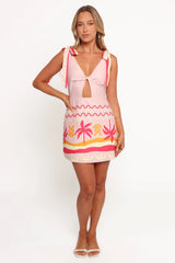 Ariarne Mini Dress - Pink Palm