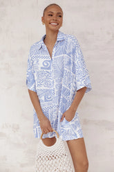 Ellisa Romper - Blue Floral