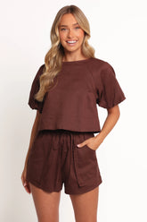 Chelsey Linen Set - Chocolate Brown