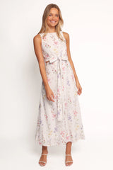 Levin Midi Dress - White Floral