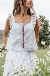 Fresca Tie Front Top - Light Blue