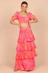 Addison Maxi Skirt - Pink Tropics