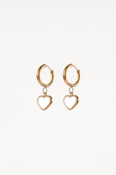 Joree Heart Hoop Earrings - Gold