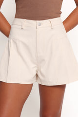 Ecita Pleated Shorts - Ecru