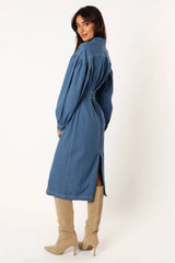 Kocoa Long Sleeve Midi Dress - Denim