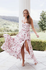 Lillee Tiered Maxi Dress - Pink Bloom