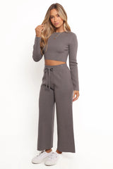 Ayers Long Sleeve Set - Charcoal Grey