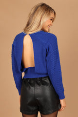 Liv Chain Detail Knit Sweater - Blue