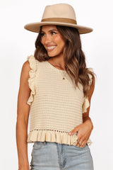 Katia Frill Knitted Top - Cream