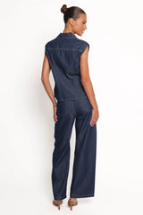 Kirie Wide Leg Denim Pant - Indigo
