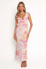 Kaori Midi Dress - Pink Floral