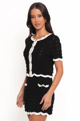 Madalyn Knit Skirt Set - Black